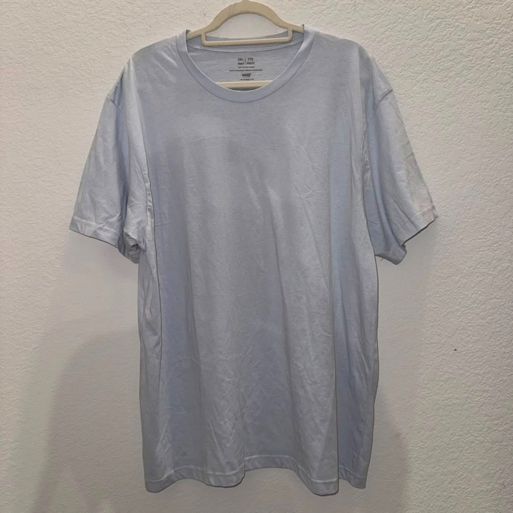 Make Market Men's 2XL Short sleeve Tee Shirt Casual Exercise Light Blue Athletic